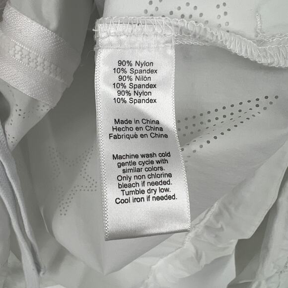 Nanette Lepore White Star Print Mesh Windbreaker Jacket Size Small - Picture 5 of 6